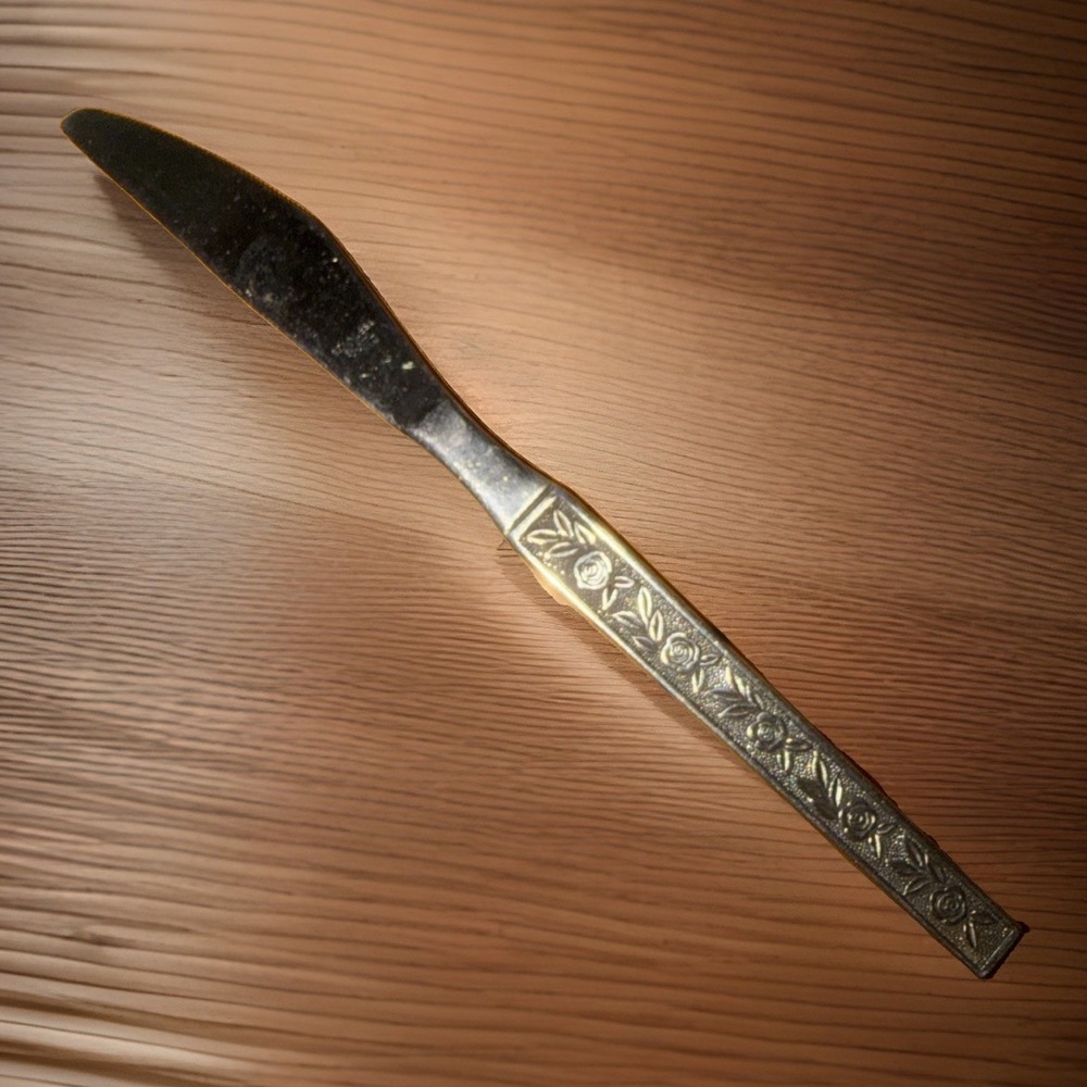 Vintage MEXICALY ROSE interpur Japan Stainless Silverware / Flatware - Knife